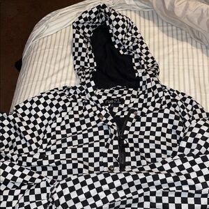Rue21 Checkered Bomber Jacket with Hood